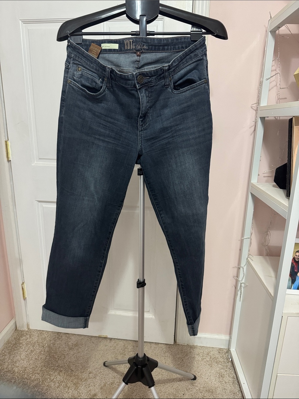 Kut from the Kloth Dark Gray Cropped Slim Jeans